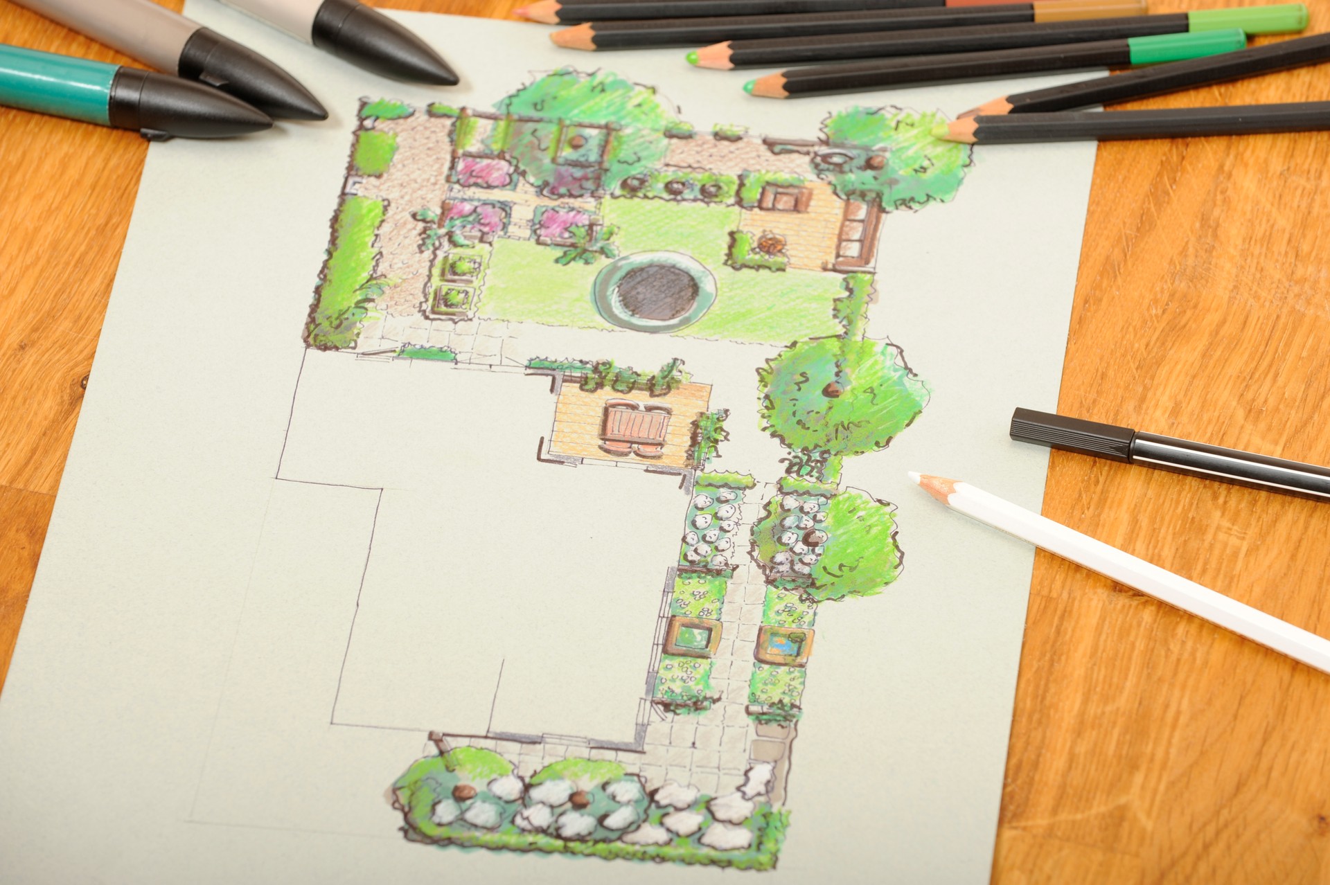 Garden sketch design